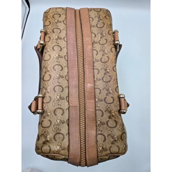 Vintage Celine Paris Horse Carriage C Logo Canvas Leather Satchel Handbag‎ - Picture 5 of 15